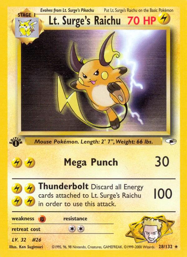 Gym Heroes [1st-Edition] Lt. Surge's Raichu [1st-Edition] Pokémon card